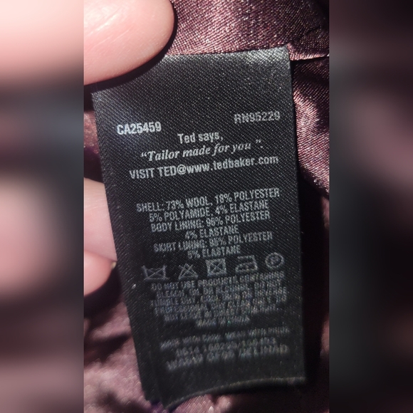 Ted Baker Edge to Edge Sheath Dress - Oxblood Sz 1 Equiv‎ To US Sz 4 Wool Blend - Picture 6 of 10